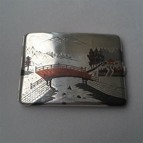 spelter cast metal cigarette box japan emblem|Japanese Cigarette Case for sale .